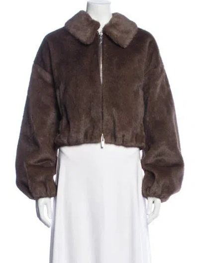 Pre-owned A.l.c Faux Fur Coat In Brown