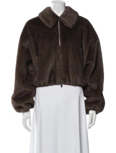 Pre-owned A.l.c Faux Fur Jacket In Brown