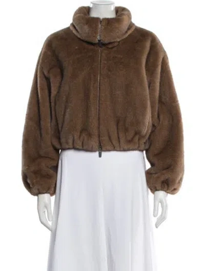 Pre-owned A.l.c Faux Fur Jacket In Brown