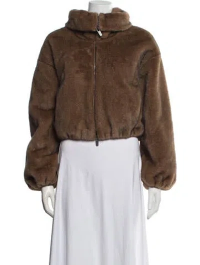 Pre-owned A.l.c Faux Fur Jacket In Brown