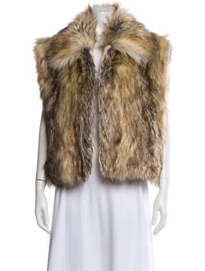 Pre-owned A.l.c Faux Fur Printed Vest In Neutral