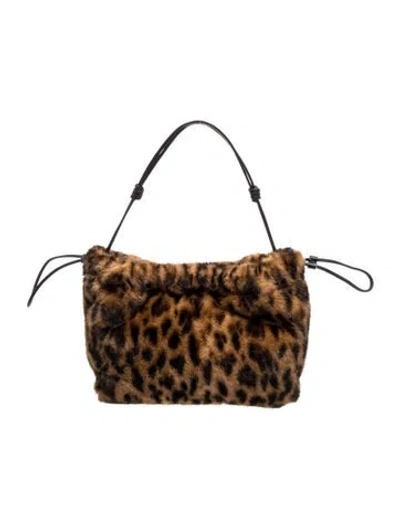 Pre-owned A.l.c Faux Fur Shoulder Bag In Brown