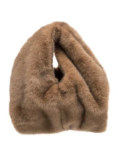 Pre-owned A.l.c Faux Fur Top Handle Bag W/ Tags In Neutral
