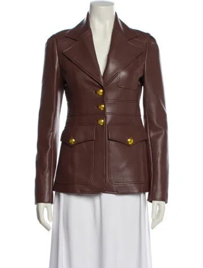 Pre-owned A.l.c Faux Leather Blazer In Brown