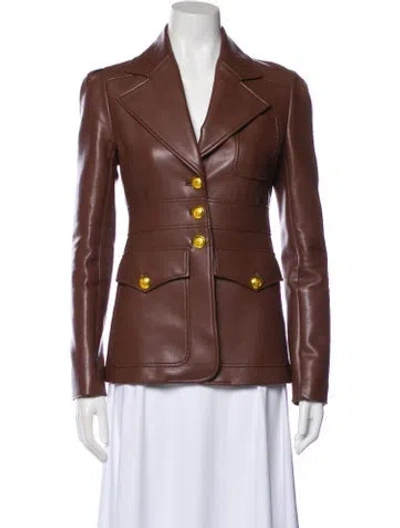 Pre-owned A.l.c Faux Leather Blazer In Brown