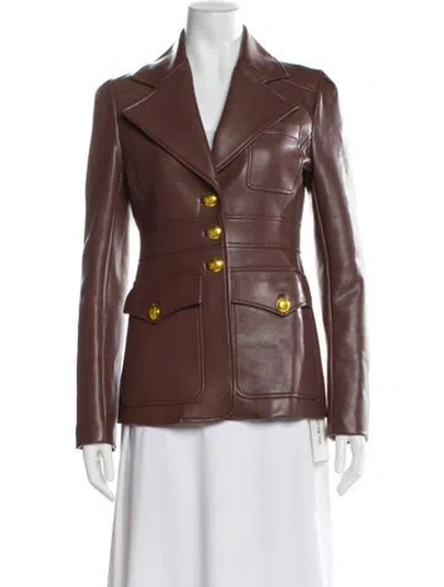 Pre-owned A.l.c Faux Leather Blazer In Brown