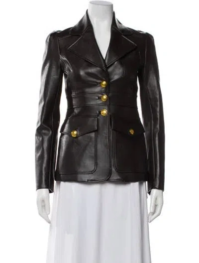 Pre-owned A.l.c Faux Leather Blazer In Brown