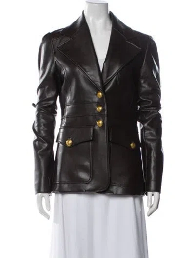 Pre-owned A.l.c Faux Leather Blazer In Brown