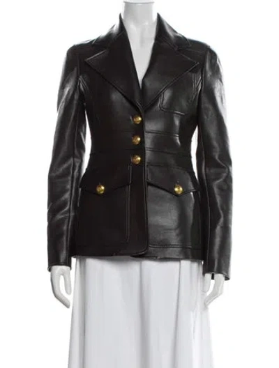 Pre-owned A.l.c Faux Leather Blazer In Brown