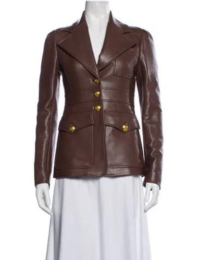 Pre-owned A.l.c Faux Leather Blazer In Brown
