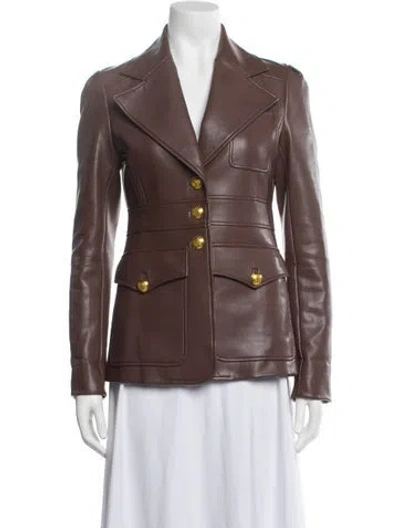 Pre-owned A.l.c Faux Leather Blazer In Brown