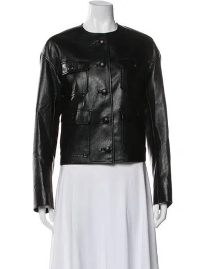 Pre-owned A.l.c Faux Leather Jacket In Black