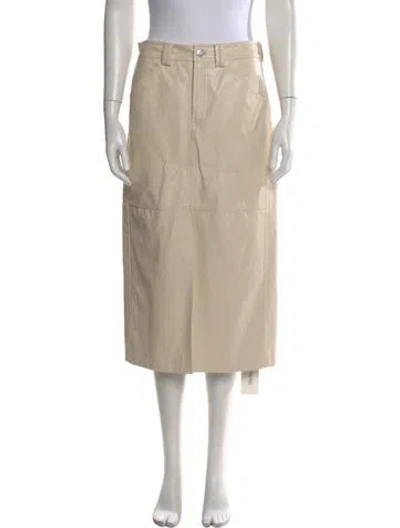 Pre-owned A.l.c Faux Leather Midi Length Skirt In Neutral