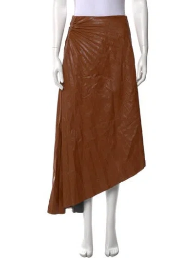 Pre-owned A.l.c Faux Leather Midi Length Skirt In Neutrals