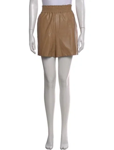 Pre-owned A.l.c Faux Leather Mini Shorts In Brown