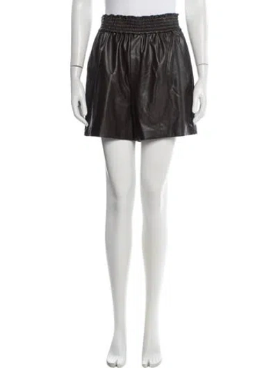 Pre-owned A.l.c Faux Leather Mini Shorts In Brown