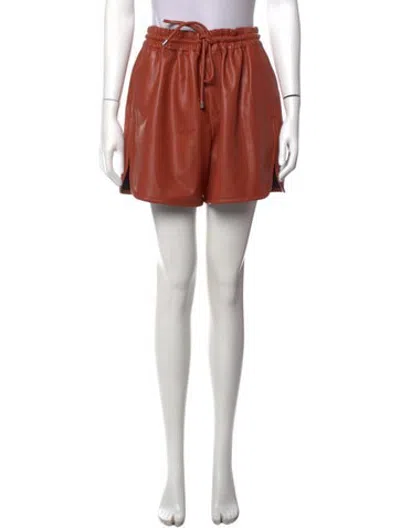 Pre-owned A.l.c Faux Leather Mini Shorts In Neutrals