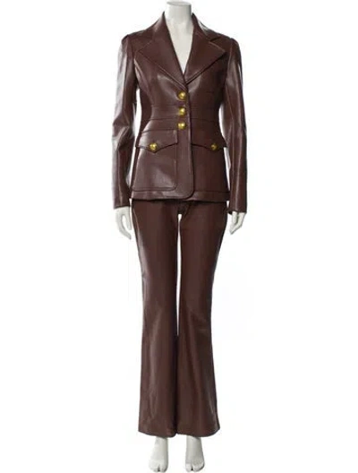 Pre-owned A.l.c Faux Leather Pant Set In Brown