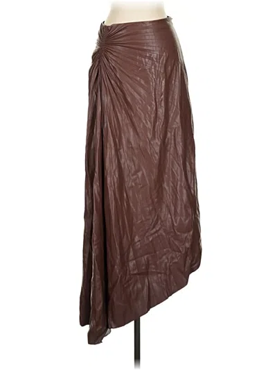 Pre-owned A.l.c Faux Leather Skirt In Brown