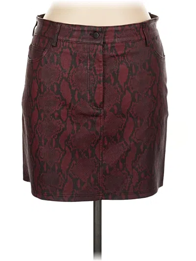 Pre-owned A.l.c Faux Leather Skirt In Burgundy