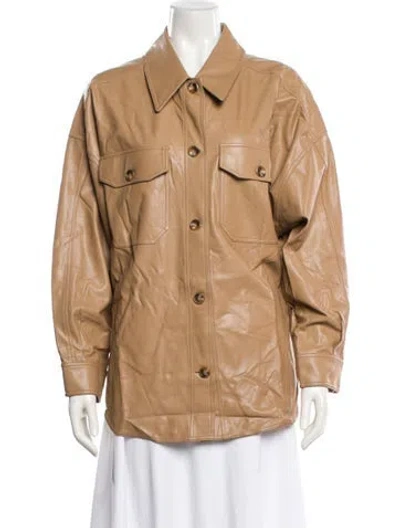 Pre-owned A.l.c Faux Leather Utility Jacket In Neutral