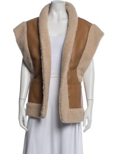 Pre-owned A.l.c Faux Leather Vest In Neutrals