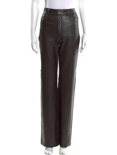Pre-owned A.l.c Faux Leather Wide Leg Pants In Brown