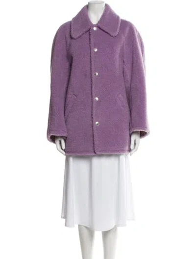 Pre-owned A.l.c Faux Shearling Jacket In Purple