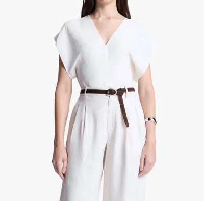 A.l.c Fay Linen Top In Cream In White