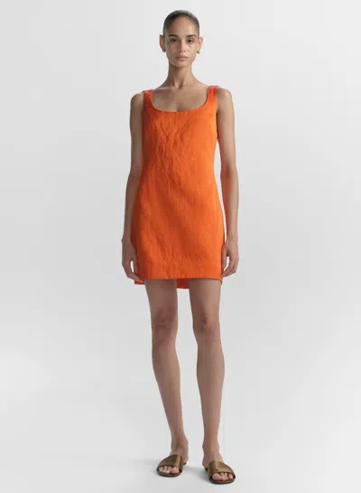 A.l.c Faye Satin Mini Dress In Orange