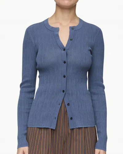 A.l.c Fisher Cotton Knit Cardigan In Steel Blue