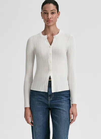 A.l.c Fisher Fine Cotton Cardigan In White
