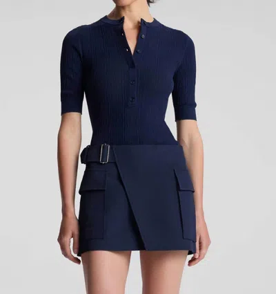 A.l.c Fisher Fine Cotton Knit Top In Navy In Blue