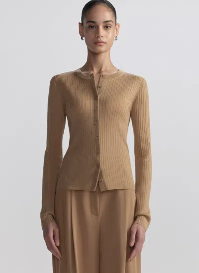 A.l.c Fisher Fine Merino Cardigan In Brown