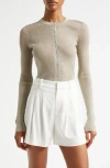 A.l.c Fisher Fine Lurex Cardigan In Light Gold