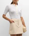 A.l.c Fisher Pleated Button-front Top In Bright Whi