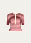 A.l.c Fisher Pleated Button-front Top In Burgundy