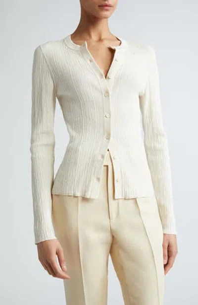 A.l.c . Fisher Rib Cotton Blend Cardigan In White
