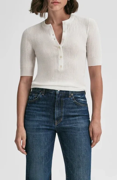 A.l.c . Fisher Rib Cotton Blend Top In White