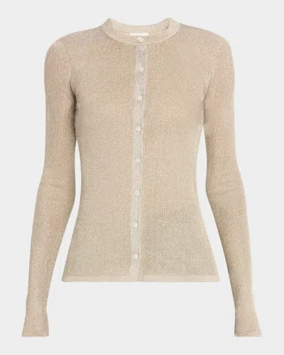 A.l.c Fisher Sparkly Cardigan In Light Gold