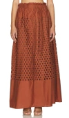 A.l.c Floral Embroidered Cut-out Maxi Skirt In 红杉