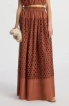 A.L.C FLORA COTTON EYELET MAXI SKIRT