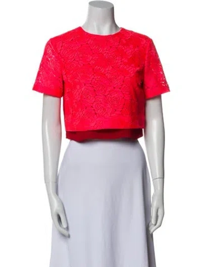 Pre-owned A.l.c Floral Print Crew Neck Crop Top In Multi