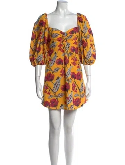 Pre-owned A.l.c Floral Print Dress In Yellow