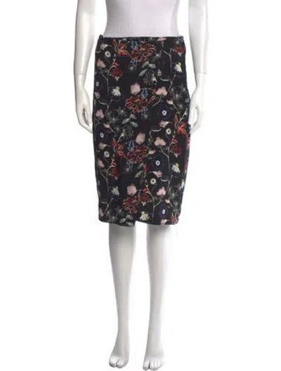 Pre-owned A.l.c Floral Print Knee-length Skirt In Black