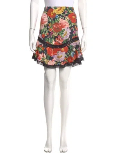 Pre-owned A.l.c Floral Print Knee-length Skirt In Yellow