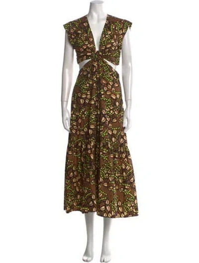 Pre-owned A.l.c Floral Print Long Dress In Black