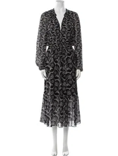 Pre-owned A.l.c Floral Print Long Dress In Black