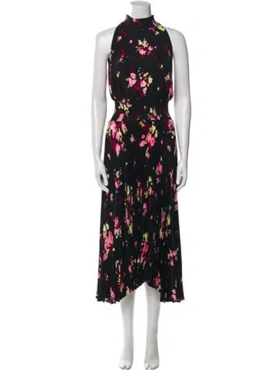 Pre-owned A.l.c Floral Print Long Dress In Black
