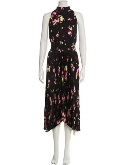 Pre-owned A.l.c Floral Print Long Dress In Black